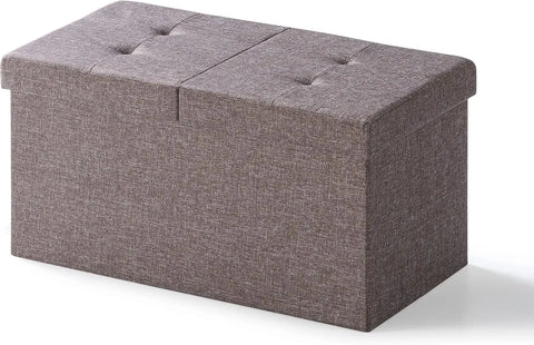 Otto & Ben 45" Storage Ottoman with SMART LIFT Top, Upholstered Tufted Bench, Foot Rest, Brown, 14.96"D x 44.88"W x 14.96"H