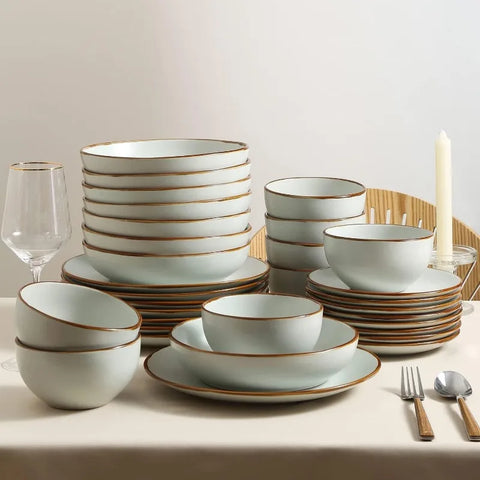 Brasa 16-Piece Dinnerware Set Stoneware, Blue