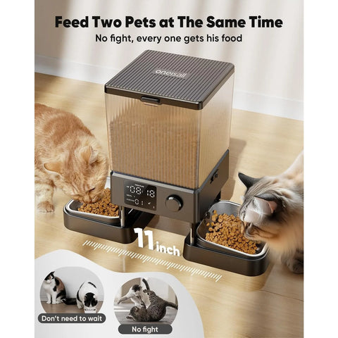 Automatic Cat Feeder for 2 Cats, 20 Cups/5L Automatic Cat Food Dispenser for Small Pets Indoor, Timed Cat Feeder for Dry Food