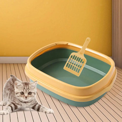 Anti Splashing Cat Litter Box Portable Semi Enclosed Pet Supplies Cat Toilet Cozy Large Capacity Cat Potty