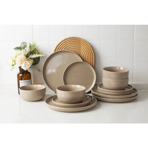 Plates and Bowls Set, 12 Pieces Dinnerware Sets, Dishes Set for 4