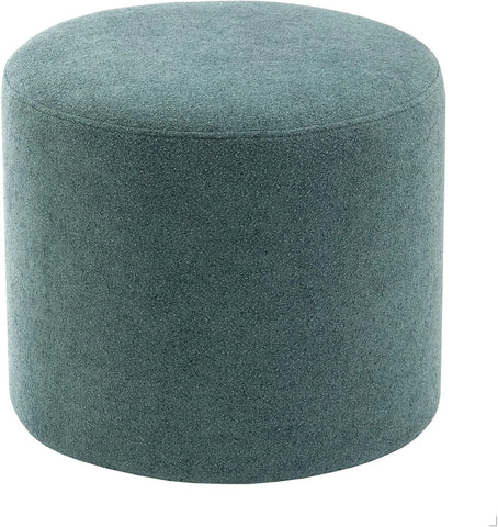 19-Inch Wide Round Pouf Ottoman Footstool, No Assembly Required, Stool Chair for Living Room