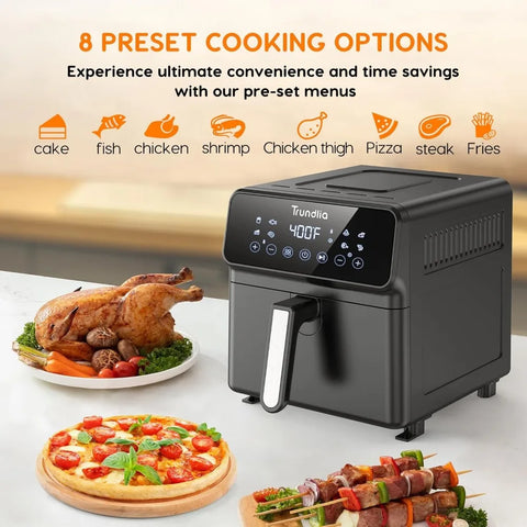 8-in-1 Air fryer 6.3-Quart Metal Smart Combo Oven 1500W Air Fryer oven Oilless Electric Airfryer with LCD