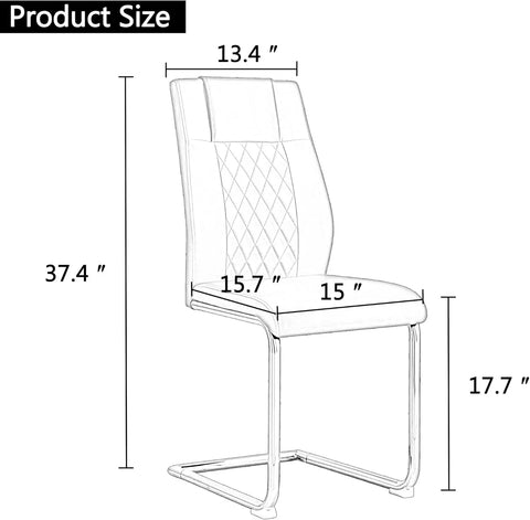 Dining Table Chairs Set for 6,PU Leather Upholstered 55" Dinner Dining Room (Dining Table Set for 6, White)Table and Chair Set