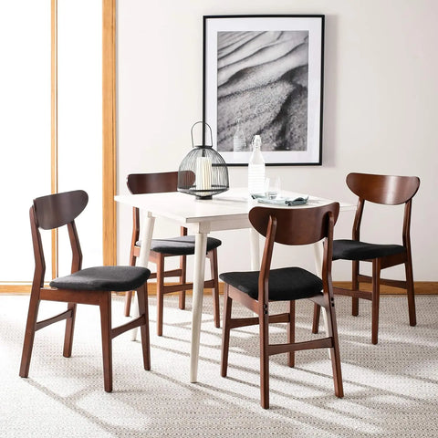 Home Lucca Retro Black Dining Chair, Wood, Set of 2