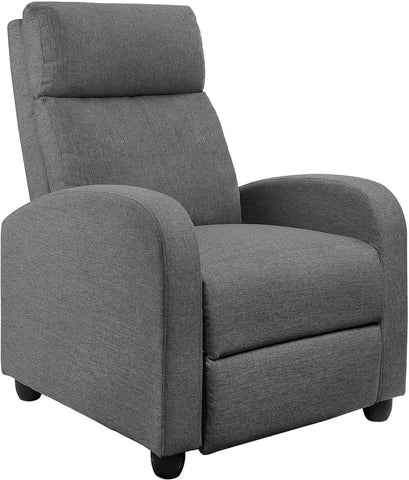 Recliner Chair Adjustable Home Theater Single Fabric Recliner Sofa Furniture with Thick Seat Cushion and Backrest Modern