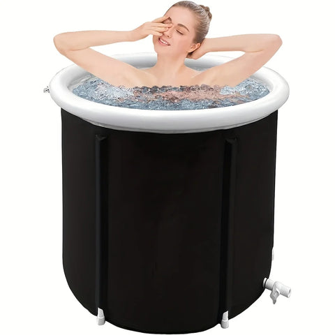 Portable Ice Bath Tub for Athletes and Recovery - Freestanding Cold Water Therapy Spa Soaking Bath for Adults