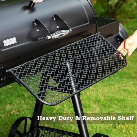 Heavy-Duty Charcoal Smoker Grills Extra Large Outdoor BBQ Gill with Offset Smoker, 941 SQ.IN. Cooking Area with Warming