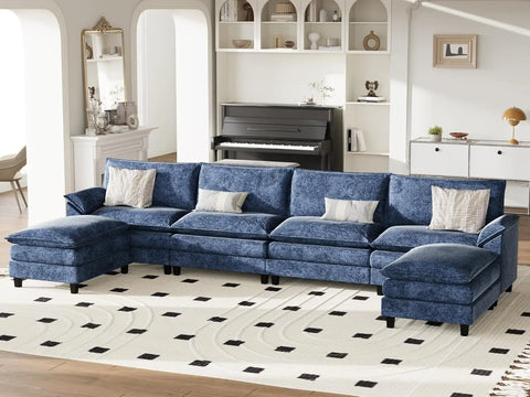 Modular Sectional Sofa Couch, Fabric Reversible Sofa Couch Cloud Couch, Sectional Sofa Couches for Living Room, Apartment