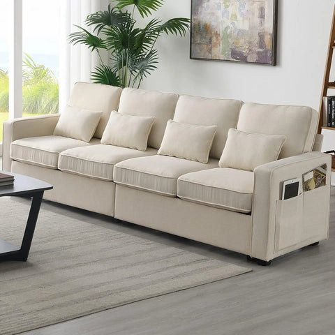 Modern Sectional Sofa, Modular Fabric Long Sofa Couch Pillows,Minimalist Living Room Sofa Couch for Apartment,Office