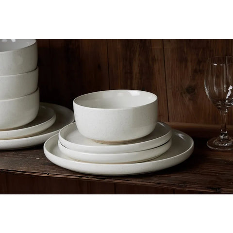 Plates and Bowls Set, 12 Pieces Dinnerware Sets, Dishes Set for 4