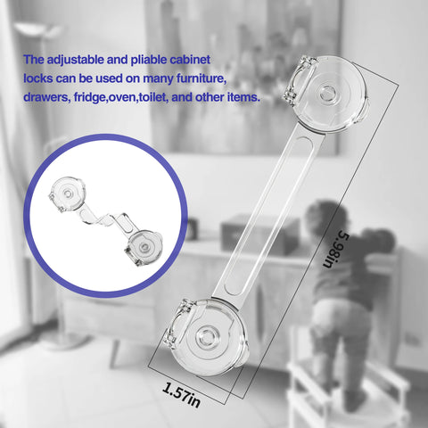 Baby Proofing Cabinet Child Safety Locks,Transparent Clear Latches for Drawers Cupboard Closet Fridge