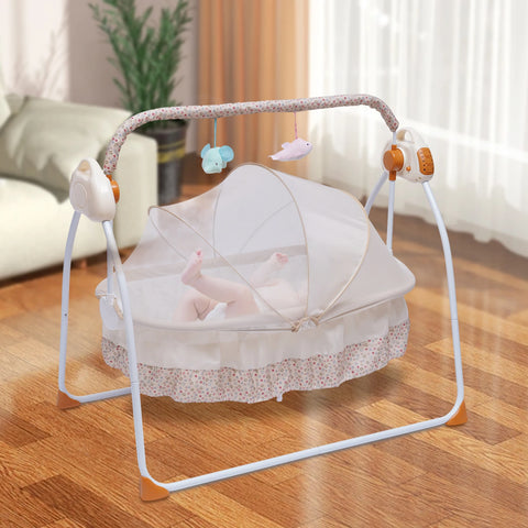 Automatic Rocking Chair Electric Baby Swing Bed Crib Music Adjustable+ Mat Cradle Remote control