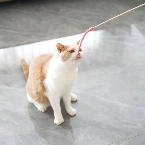 Cat Wand Toy Silicone Cat Toy Teaser Silicone Silicone Cat Stick Mice Tail Cat Toy For Medium Cats Pets Small