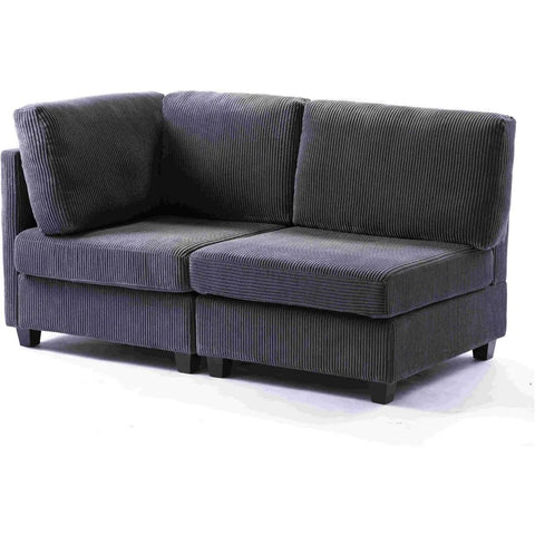 L Shaped Convertible Modular Sectional Sofa with Movable Ottoman, Free Combination Corduroy Upholstered Corner Couch with Legs