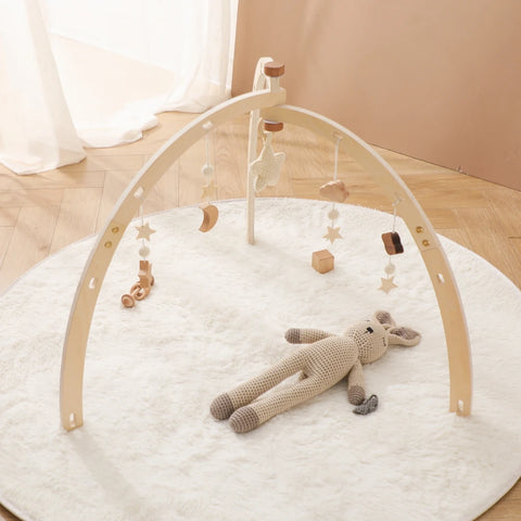 Baby Montessori Toys Wooden Gym Frame Splint Triangle Newborn Activity Gym Frame Star Cloud Hanging Pendant Baby Rattle Toys