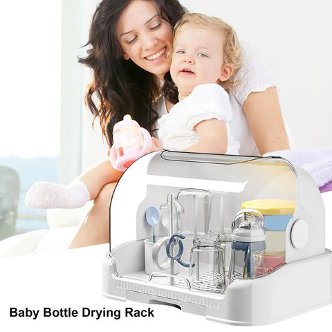 Baby Feeding Bottle Drying Rack Baby Bottle Holder Storage Box With Antidust Cover Dustproof Nursing Toddler Bottles Storage Box