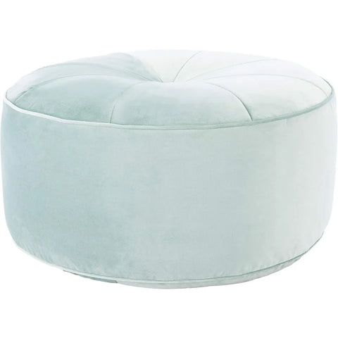 Home Amais Mint Green Velvet Round Ottoman