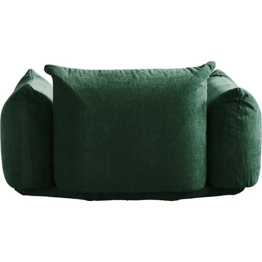 Medieval style comfortable sofa with thick cushion, display single chair deep seat sofa, green