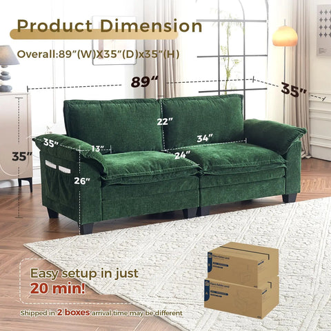 Modular Cloud Couch Sectional Sofa, Comfy Sectional Couches for Living Room,Oversized Cloud Sectionals With Movable Ottoman