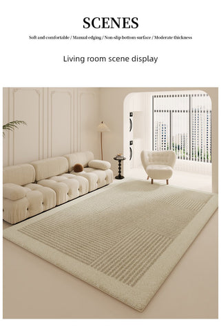 Cream Style Carpet Living Room 2024 New Arrival Accessible Luxury Classy Table Carpet Warm Color Bedroom and Household Washable Erasable Floor Mat