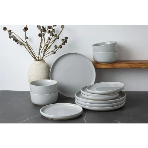 Plates and Bowls Set, 12 Pieces Dinnerware Sets, Dishes Set for 4