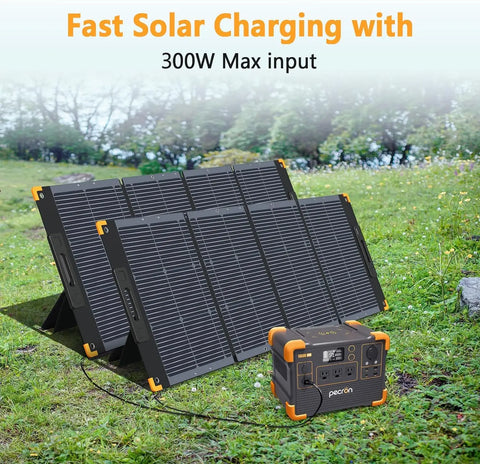 Portable Power Station E600LFP 614Wh Solar Generator Power Station with 3X1200W AC Outlets 100W USB-C PD Output