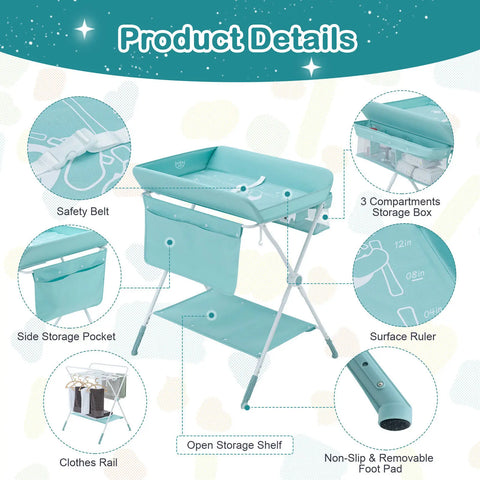 Babyjoy Baby Changing Table Folding Infant Diaper Station Nursery w/ Storage  BB5605