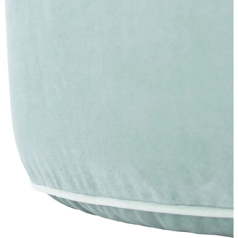 Home Amais Mint Green Velvet Round Ottoman