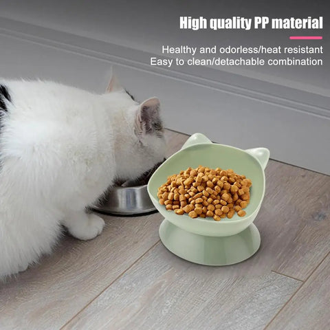 Cat Food Bowls Anti Vomiting Raised Cat Bowls Ergonomic Cat Bowl Elevated Kitten Dish With Fine Sanded Edges