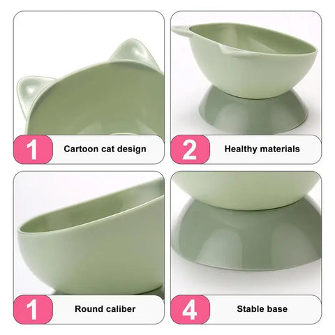 Cat Food Bowls Anti Vomiting Raised Cat Bowls Ergonomic Cat Bowl Elevated Kitten Dish With Fine Sanded Edges