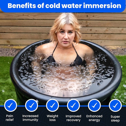 Portable Inflatable Ice Bath Tub for Athletes,Multiple Layered Cold Plunge Tub with Cover,Ice Plunge Tub for Cold Water Therapy