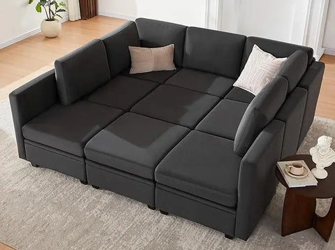 Sectional Sleeper Sofa, Sectional Couch Reversible Sectional Sleeper Sofa Bed,Modular Couch with Storage