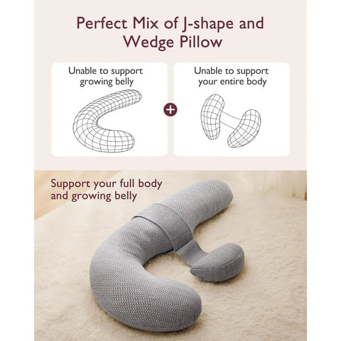 Pregnancy Pillow, Original F Shaped Maternity Pillow for Pregnant Women with Adjustable Wedge Pillow,Full Body Support Pregnancy