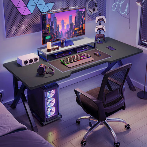 Gaming Desk Computer Desk Home Office Desk Extra Large Modern Ergonomic Black Table Gamer Workstation