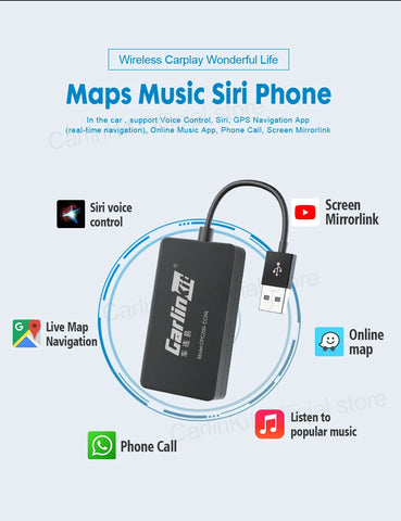 CarlinKit USB Wired/Wireless CarPlay Dongle Wired/Wireless Android Auto AI Box Mirrorlink BT Auto Connect For Android Car Radio