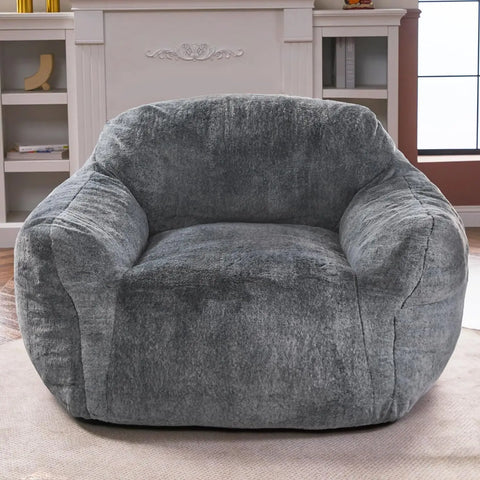 Giant Bean Bag Bag Sofa Chair with Armrests, Bean Bag Couch Stuffed High-Density Foam, Plush Lazy Sofa Comfy