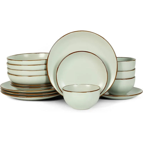 Brasa 16-Piece Dinnerware Set Stoneware, Blue