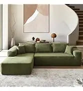 Modern Minimalist 104" L-Shape Couch with Chaise,Modular Sectional Sofa with Cloud Deep Seat, Convertible Upholstered Couches