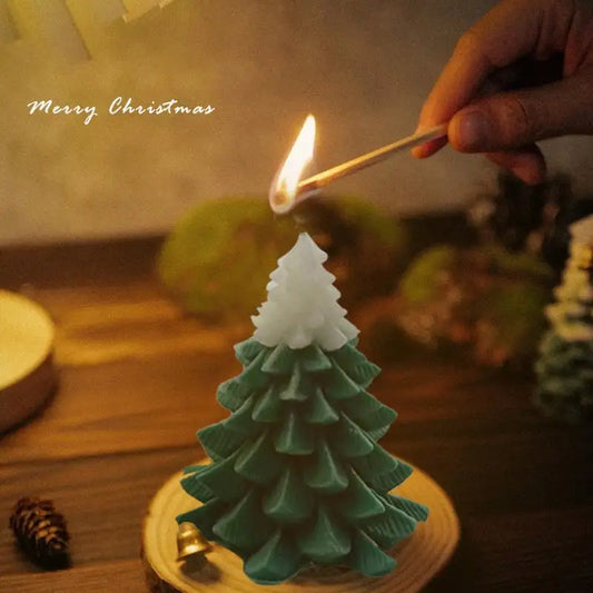 Merry Christmas Scented Candle Cute Xmas Tree Shaped Aromatherapy Candle Desk Ornaments for 2025 New Year Navidad Home Decor