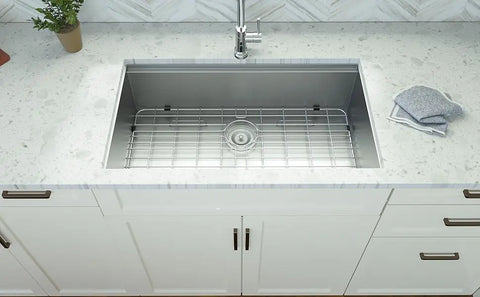 32 Inch Workstation Kitchen Sink -  32x19 Inch 16 Gauge Stainless Steel Single Bowl Sink with R10 Corners,