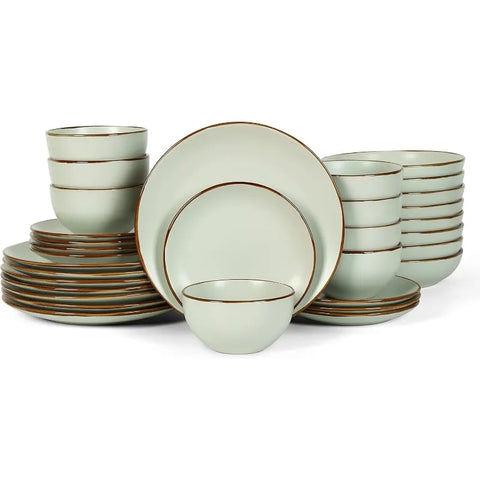 Brasa 16-Piece Dinnerware Set Stoneware, Blue