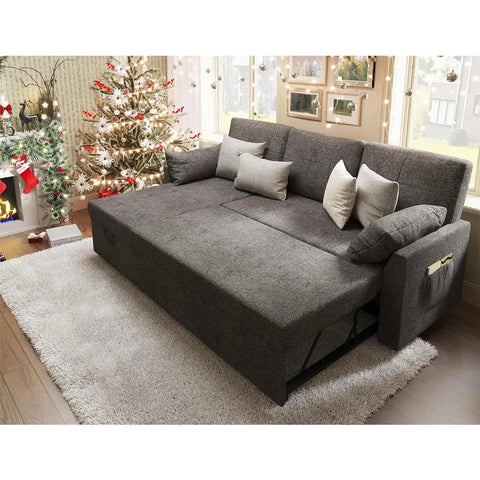 VanAcc Sleeper Sofa, Sofa Bed- 2 in 1 Pull Out Couch Bed with Storage Chaise for Living Room, Sofa Sleeper with Pull Out Bed