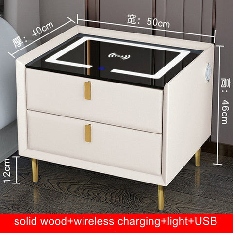 Smart Bedside Table with Wireless USB Charging Creative