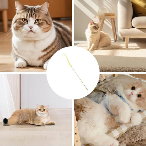 Cat Wand Toy Silicone Cat Toy Teaser Silicone Silicone Cat Stick Mice Tail Cat Toy For Medium Cats Pets Small