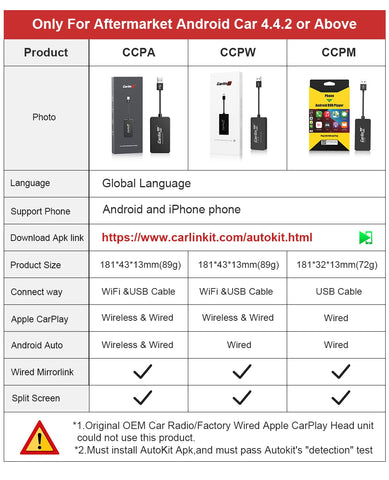 CarlinKit USB Wired/Wireless CarPlay Dongle Wired/Wireless Android Auto AI Box Mirrorlink BT Auto Connect For Android Car Radio