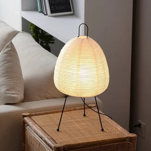 Noguchi Rice Paper Floor Lamp Japanese Paper Lantern Standing Table Lamp Eye-Protection Bedside Lamp for Bedroom/Home Decoration