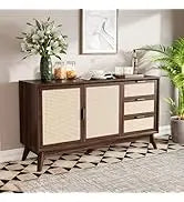 Bme Georgina Solid Wood Coffee Tables for Living Room,Coffee Table Mid Century Modern with 2 Symmetrical Storage Drawers &amp