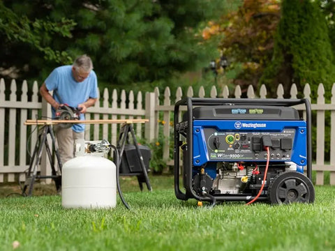 12500 Watt Dual Fuel Home Backup Portable Generator, Remote Electric Start, Transfer Switch Ready, Gas and Propane