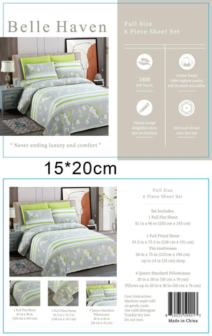 Belle Haven 6 Piece Sheet Set Bedding Sets (6 Styles)